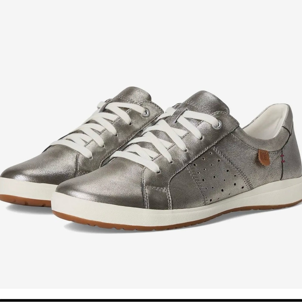 Josef Seibel Platinum Metallic leather Women’s Sneakers EUR 41 US 9.5M
